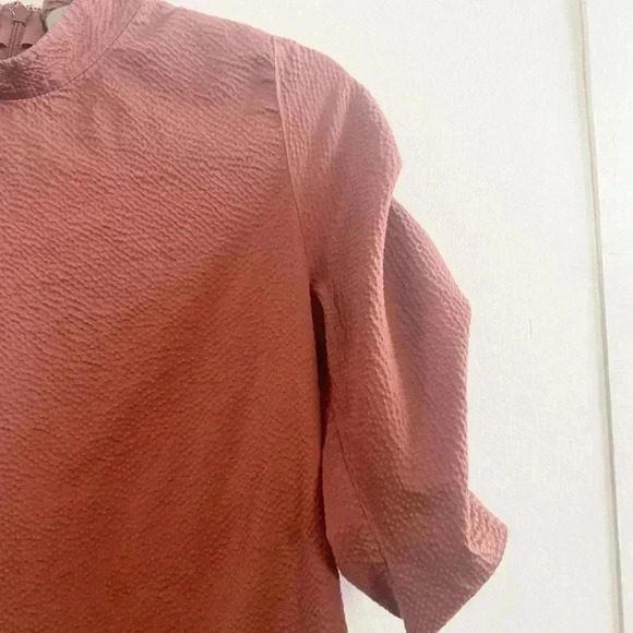 Cos puff sleeve mock neck textured blouse - Picture 3 of 5